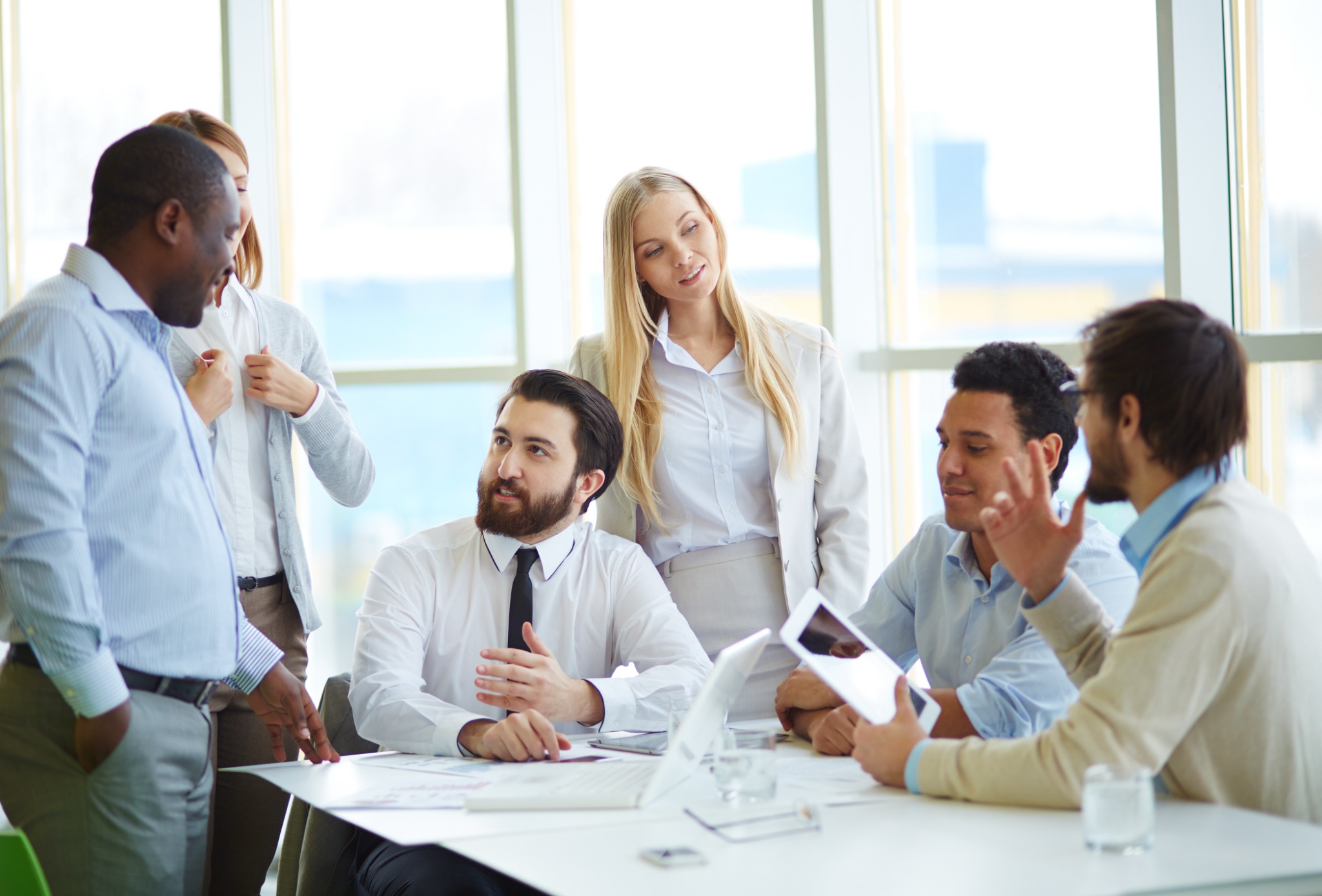 Business leaders collaborating in a meeting