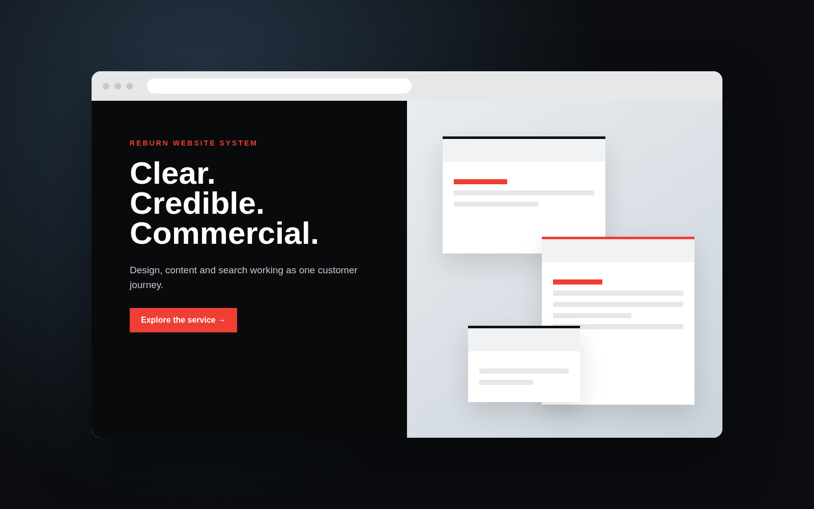 Reburn website design collateral mockup